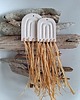 Ozdoby na ścianę Ceramika boho z rafią 4 zawieszki 4