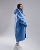 płaszcze damskie Ocieplany Płaszcz longline hoodie oversize baby blue 9