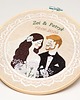 Ślub - inne Haft ślubny w tamborku 20 cm, indywidualna pamiątka ślubna, rocznicowa 56 2