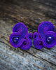 kolczyki soutache Małe, fioletowe, eleganckie kolczyki sutasz 2