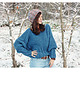 swetry damskie  Niebieski sweter handmade moher z wełną 4
