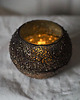 świeczniki i świece Lampion no. 3-szklany na tealight, odcienie brązu i złota 3