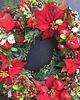 wianki bożonarodzeniowe Wianek bożonarodzeniowy czerwona poinsettia duży 1