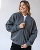 bluza bez kaptura damska Bomberka Sporty Chic Szary Ciemny Melanż 1