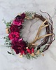 wianki bożonarodzeniowe Asymetryczny wieniec z jelenim rogiem (26cm) 1