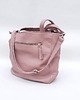 torby na ramię Brudny pastelowy róż skórzana torba z dużymi kieszeniami 3