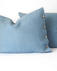 poduszki gładkie Lniana Poszewka Z Guzikami  DUSTY BLUE 5