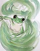 grafiki i ilustracje Zwierzęta mocy przewodnik akwarela tusz żaba orzeł łasica medytacja 1