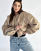 kurtki damskie Krótka kurtka bomber mocca zipper 2