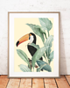 plakaty PLAKAT botaniczny, grafika, tukan, ilustracja 2