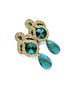 kolczyki soutache Szmaragdowo- złote  kolczyki soutache 1