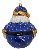 bombki Szklana bombka ręcznie malowana niebieski kulisty Mikołaj w kropki 4