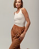 topy damskie Bawełniany, prążkowany top, NATURAL BEIGE 1