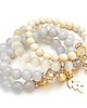 bransoletki z kamieni naturalnych Beige and grey /21-05-24/ set 3