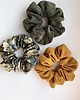 gumki do włosów Zielona sztruksowa scrunchie Verde 1