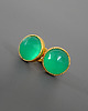 kolczyki pozłacane Kolczyki z zielonymi agatami, srebro pozłacane 3