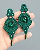 kolczyki soutache Luiza wieczorowe zielone długie kolczyki sutasz z kryształkami 3