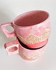 filiżanki Porcelanowa Różowa Filiżanka Boho Góry i Księżyc 4