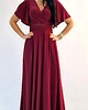 sukienki maxi damskie Sukienka wieczorowa maxi bordowa drapowana 36-56 1