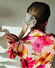 gumki do włosów Gumka jedwabna, scrunchie, frotka biały lotos MAXI 5