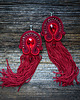 kolczyki soutache Bordowe kolczyki soutache z frędzlami- długie 4