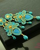 kolczyki soutache Turkusowo złote kandelabrowe kolczyki sutasz 1