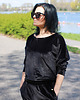 komplety damskie Dres damski welurowy czarny 6