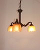 lampy wiszące Żyrandol Art Deco z brązu, lata 20. 2