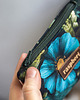 pokrowce i etui - na klucze Etui na klucze z czarnego weluru w kwiaty ciemne kolory, handmade 1