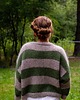 swetry damskie Sweter w paski, zielony sweter, sweter z alpaki 5