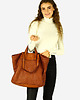 torby na ramię Torba damska pleciona shopper bag - MARCO MAZZINI brąz karmel 3