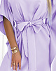 sukienki midi damskie 287-29 SOFIA Kobieca sukienka motyl z wiązaniem w pasie - WRZOSOWA - 2XL/3XL 4