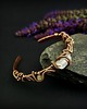 bransoletki wire wrapping Miedziana bransoleta mankietowa z cytrynem 9