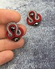 kolczyki soutache Kolczyki małe sutasz bordo 1