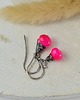 kolczyki srebrne Chalcedon hot pink krople - srebrne kolczyki 1