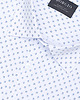 koszule męskie Koszula męska w groszki 00343 dł rękaw biały classic 2