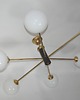 lampy wiszące Żyrandol Stilnovo style lata 60. Mosiądz, szkło i metal 6x E14 Vintage 7