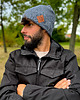 czapki i kapelusze męskie Męska bawełniana czapka beanie logo ekoskórka Ciemny szary 6