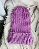 czapki damskie Wełniana czapka na drutach WOOLLY liliowa 4