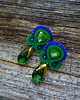 kolczyki soutache Zieleń i granat- kolczyki soutache z kryształkami 1