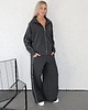 komplety damskie Gaia rozpinany komplet z lamówkami antracyt 6