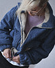 kurtki damskie Sztruksowa Kurtka Teddy Dusty Blue 3