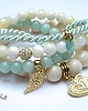 bransoletki z kamieni naturalnych Ecru and light mint set 3