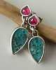kolczyki wire wrapping -kupryt i granat- 2