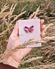 magnesy Fioletowy boho motyl, różowy pin, piny w stylu rustykalnym, dla marzycielki 3