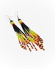 kolczyki chwosty Kolczyki "indiańskie" - chwosty - czarno-złoto-pomarańczowo-zielone 1