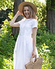 sukienki midi damskie Bawełniana biała sukienka w rozmiarach XS, S, M 1