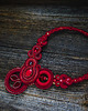 kolie Paloma- burgundowo- czerwony naszyjnik soutache 6
