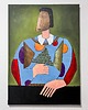 obrazy ORYGINAŁ. Obraz na płótnie - Persona z gałązką,70x50 cm 1