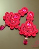 kolczyki soutache Fuksjowe kolczyki sutasz 1
